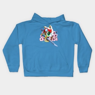 Samurai Pizza Kitten- Speedy Kids Hoodie